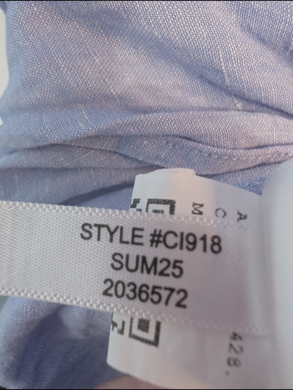 J. Crew Cabana Blue Long-Sleeve Linen Maxi Dress Pockets Medium *Missing Belt - Picture 7 of 8